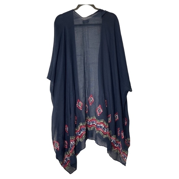 Summer & Rose Embroidered Boho Aztec Kimono OS - Picture 7 of 8